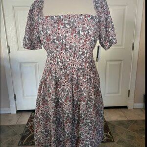 NWT BP. Shirred Puff Sleeve Cotton Prairie Dress Sz S
